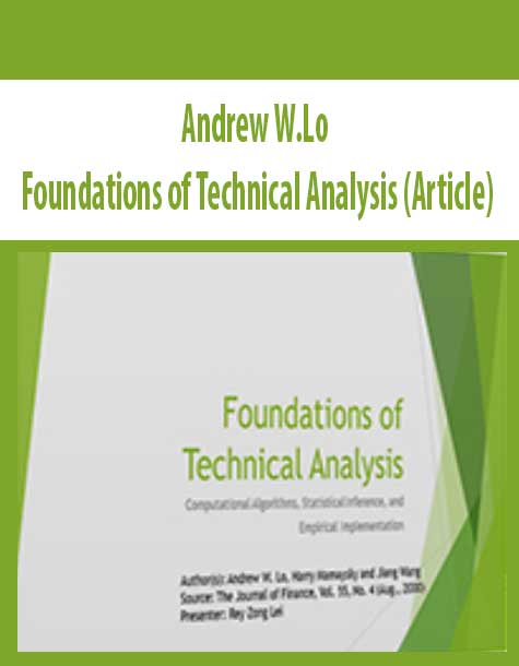 Andrew W.Lo – Foundations of Technical Analysis (Article)