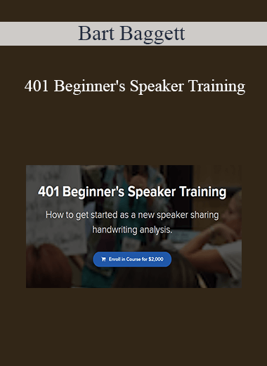 Bart Baggett - 401 Beginner's Speaker Training