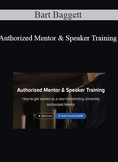 Bart Baggett - Authorized Mentor & Speaker Training
