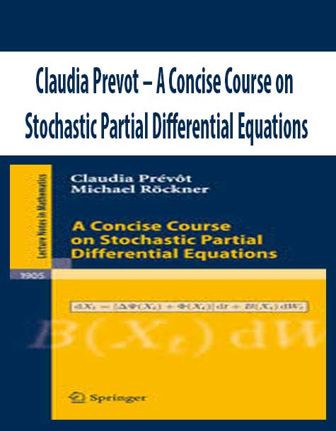 Claudia Prevot – A Concise Course on Stochastic Partial Differential Equations