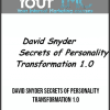 [Download Now] David Snyder – Secrets of Personality Transformation 1.0