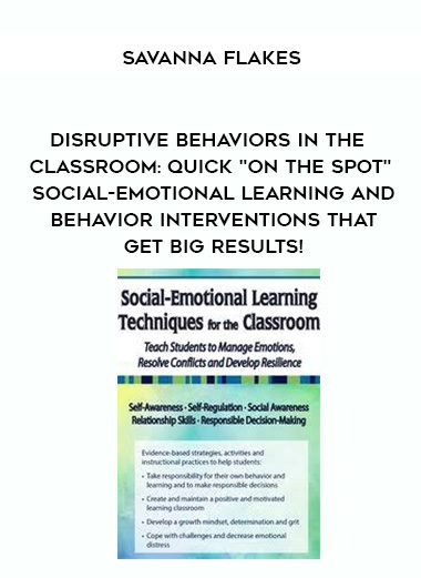 [Download Now] Disruptive Behaviors in the Classroom: Quick "On the Spot" Social-Emotional Learning and Behavior Interventions That Get Big Results! - Savanna Flakes