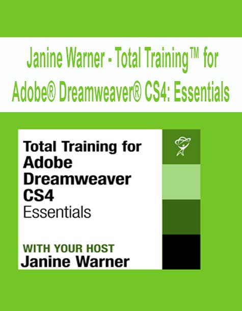 [Pre-Order] Janine Warner - Total Training™ for Adobe® Dreamweaver® CS4: Essentials