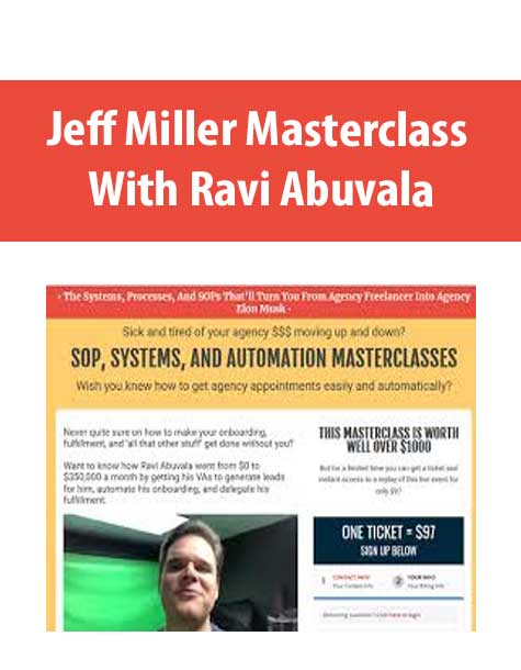[Download Now] Jeff Miller Masterclass - Ravi Abuvala