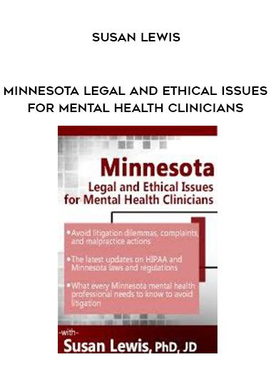 [Download Now] Minnesota Legal and Ethical Issues for Mental Health Clinicians – Susan Lewis