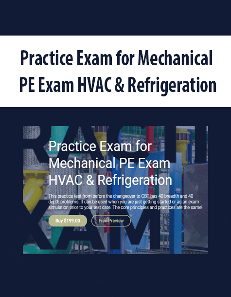 [Download Now] Practice Exam for Mechanical PE Exam HVAC & Refrigeration