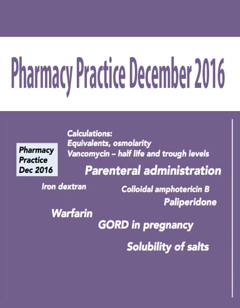 [Download Now] Sharon Tang – Pharmacy Practice December 2016