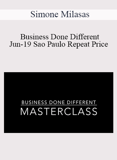 Simone Milasas - Business Done Different Jun-19 Sao Paulo Repeat Price