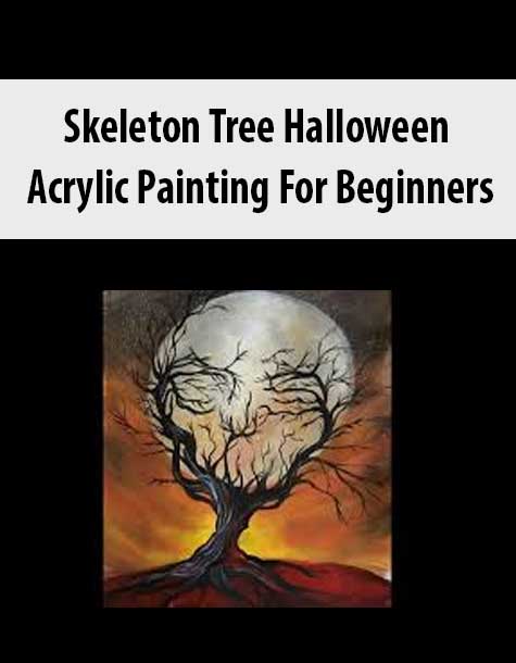 Skeleton Tree Halloween Acrylic Painting For Beginners