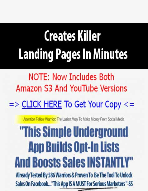 Creates Killer Landing Pages In Minutes